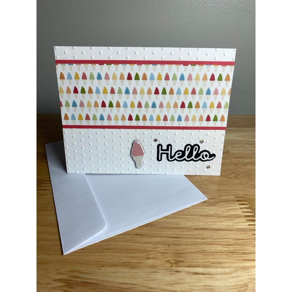 Handmade Summer Hello Blank Greeting Card A2 & Envelope